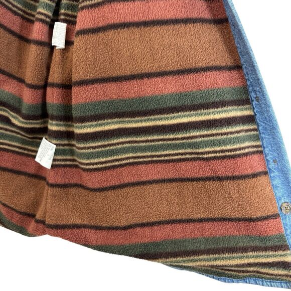 Woolrich Large Shacket Jean Jacket Fleece Lined Button Chore Barn Western Womens - Picture 11 of 16